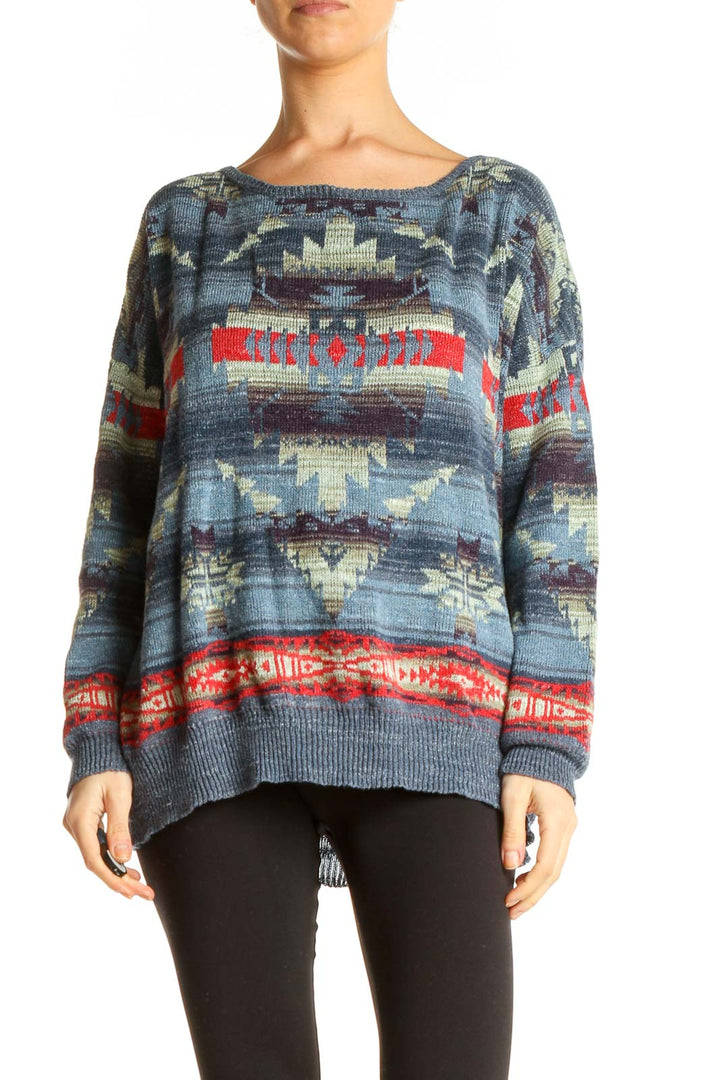 Blue Aztec Sweater