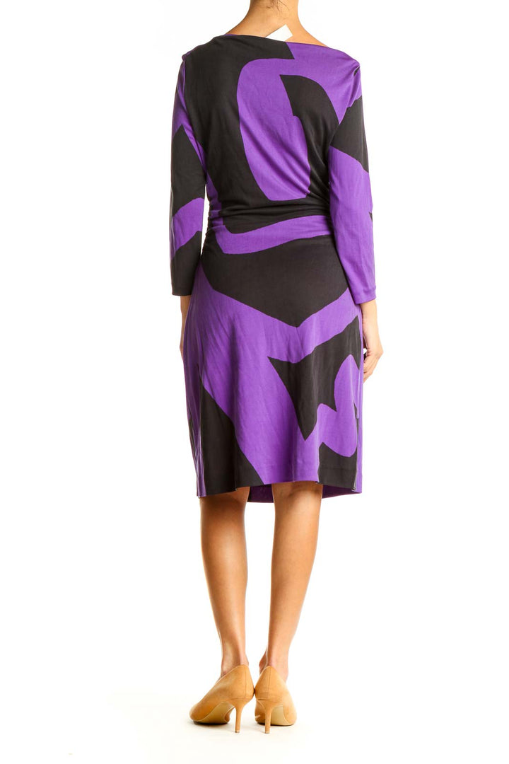 Black Purple Colorblock Chic Sheath Dress