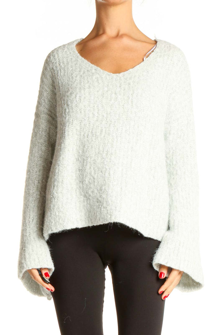 White Brunch Bell Sleeve Sweater