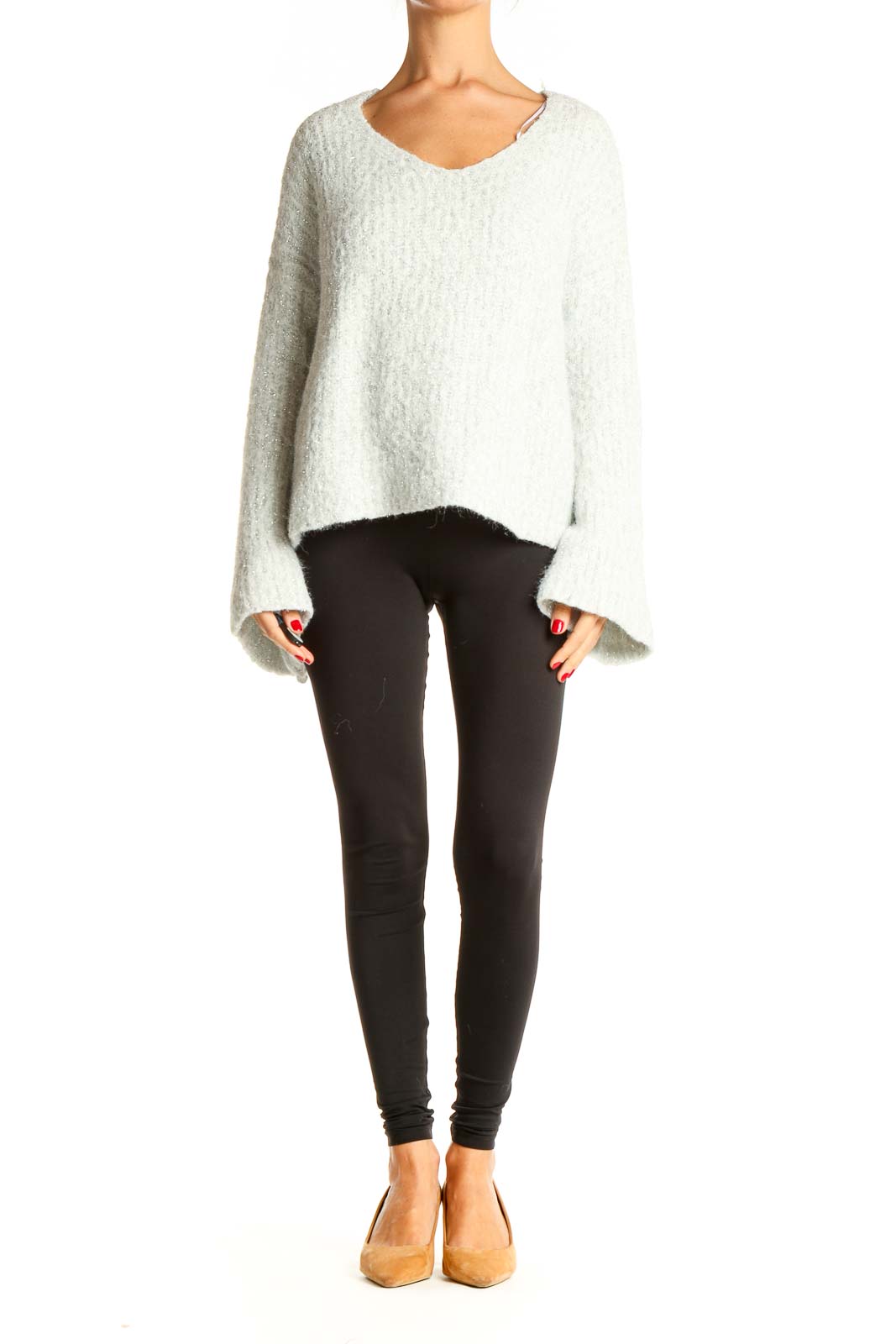 White Brunch Bell Sleeve Sweater