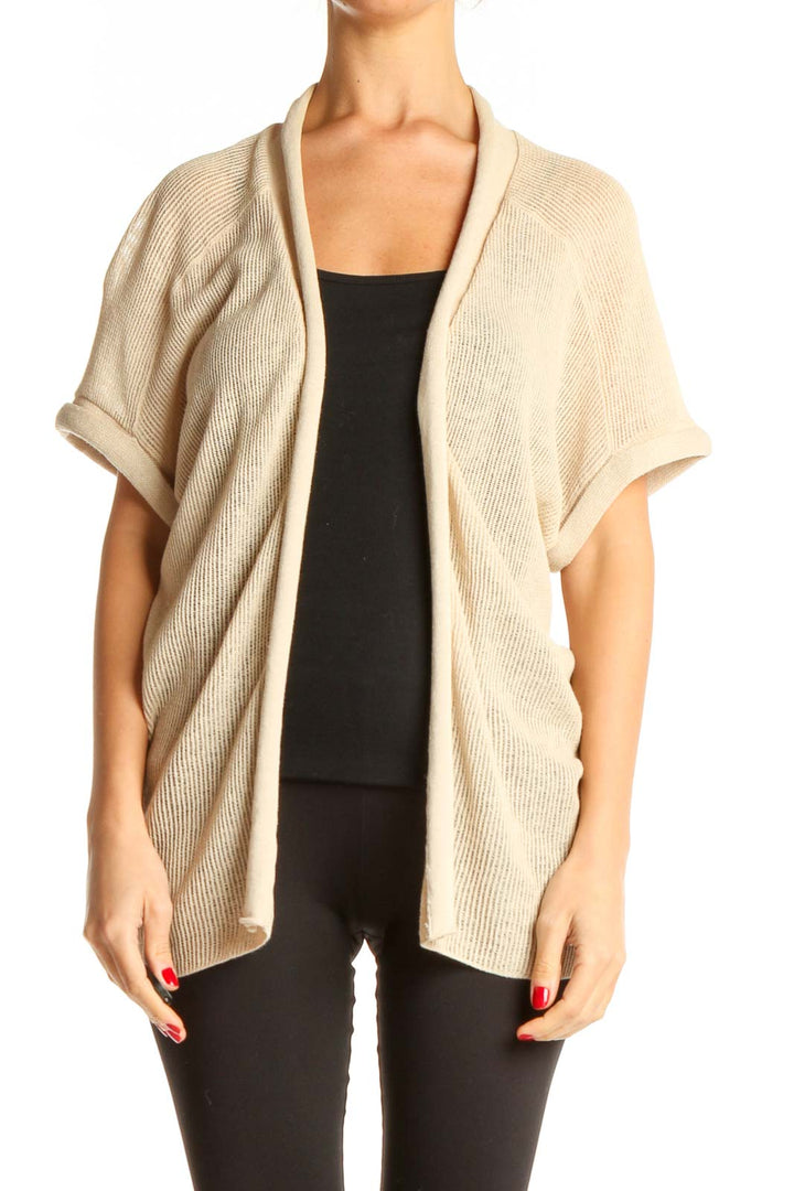 Beige All Day Wear Cardigan