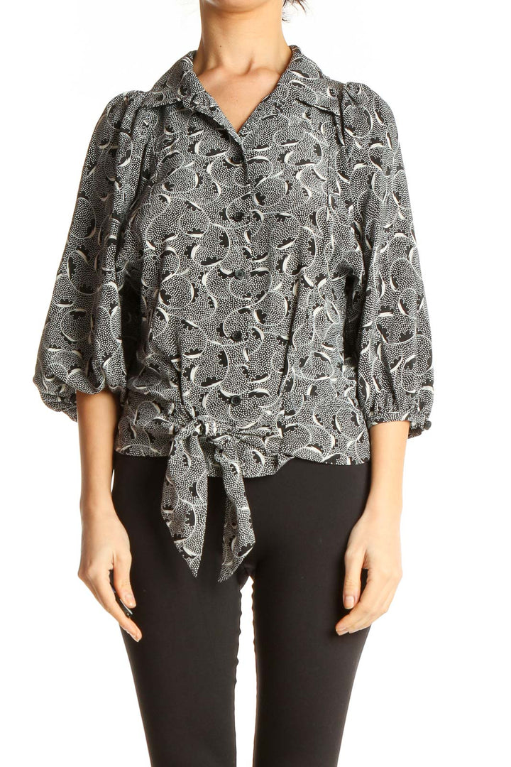 Gray Printed All Day Wear Blouse