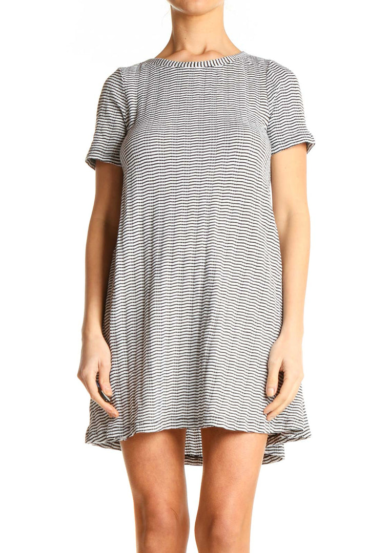 White Striped T-Shirt Dress