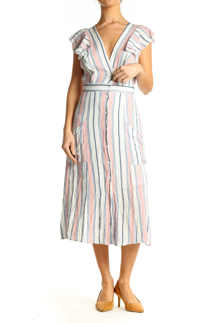 Multicolor Striped Bohemian Day Dress