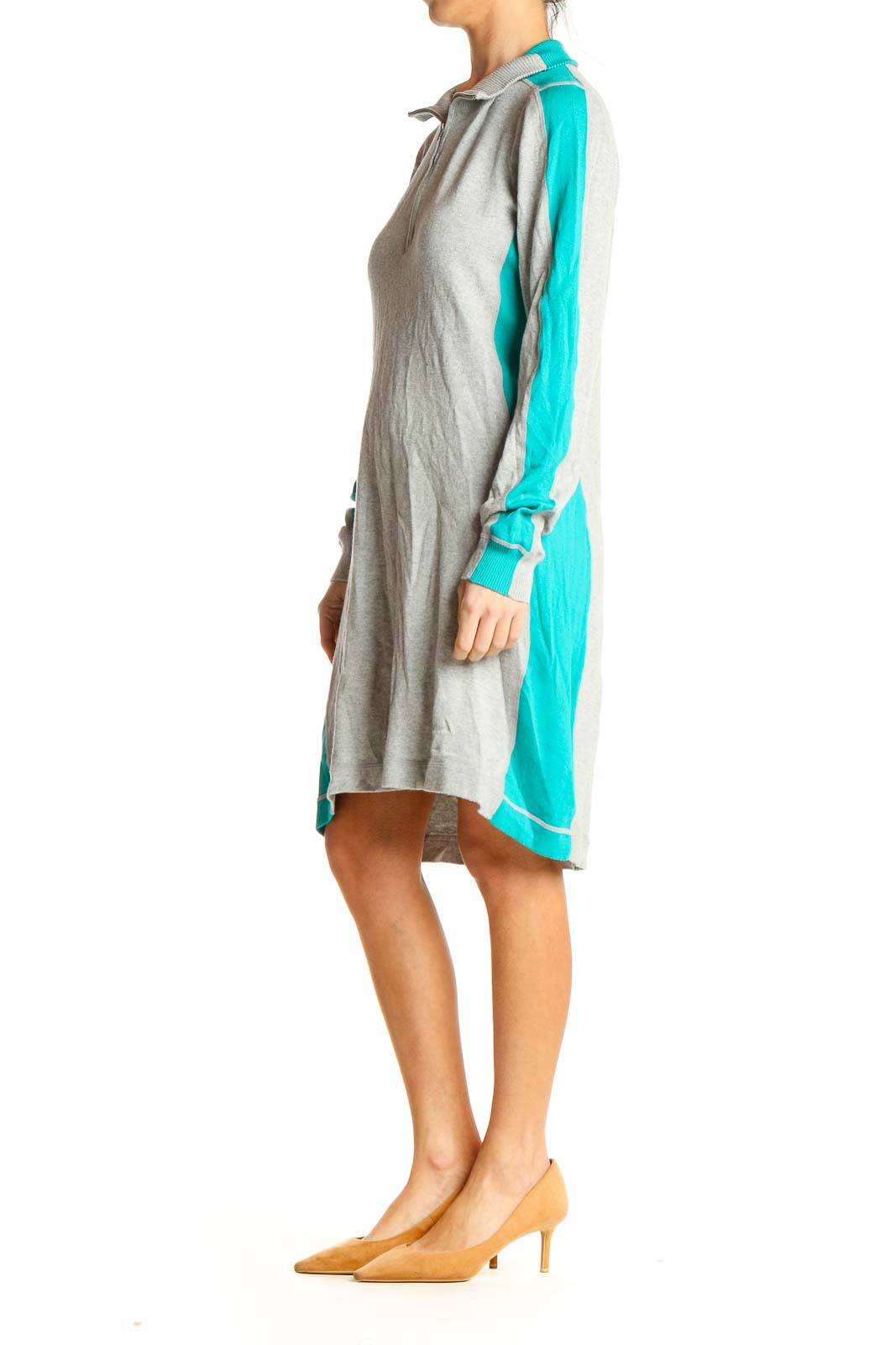 Gray Activewear Sweater Dress