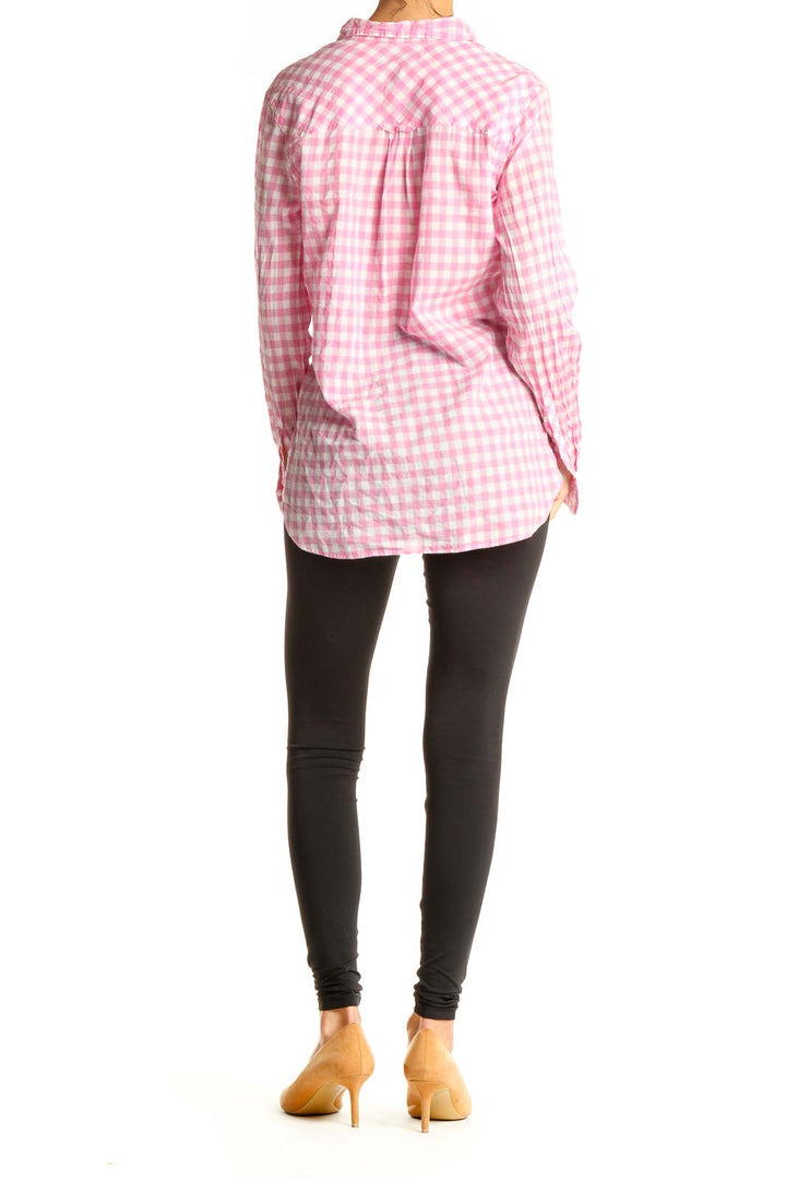 Pink Checkered Formal Top