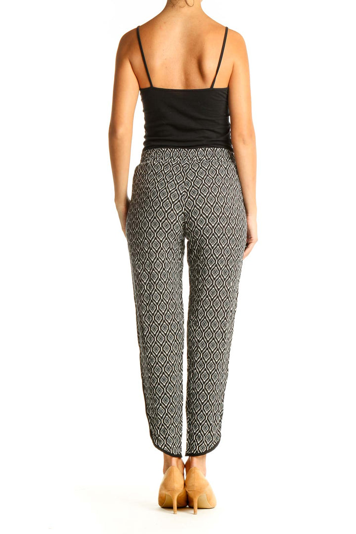 Gray Printed Casual Pants