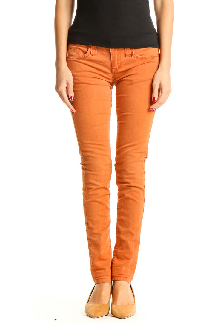 Orange Casual Pants