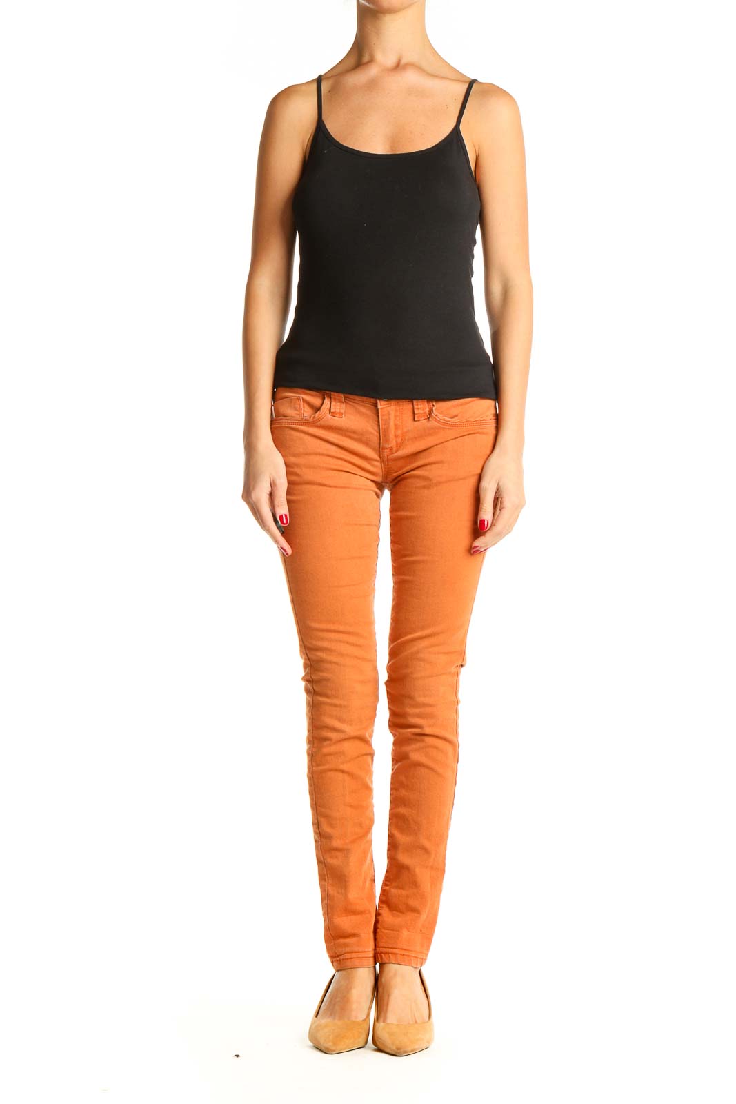 Orange Casual Pants