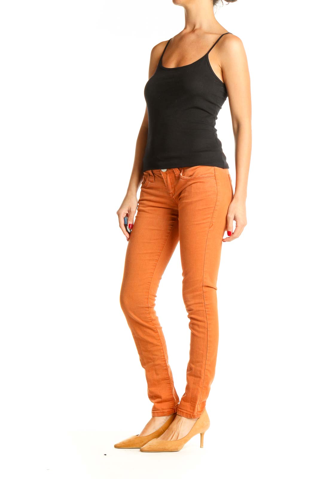 Orange Casual Pants