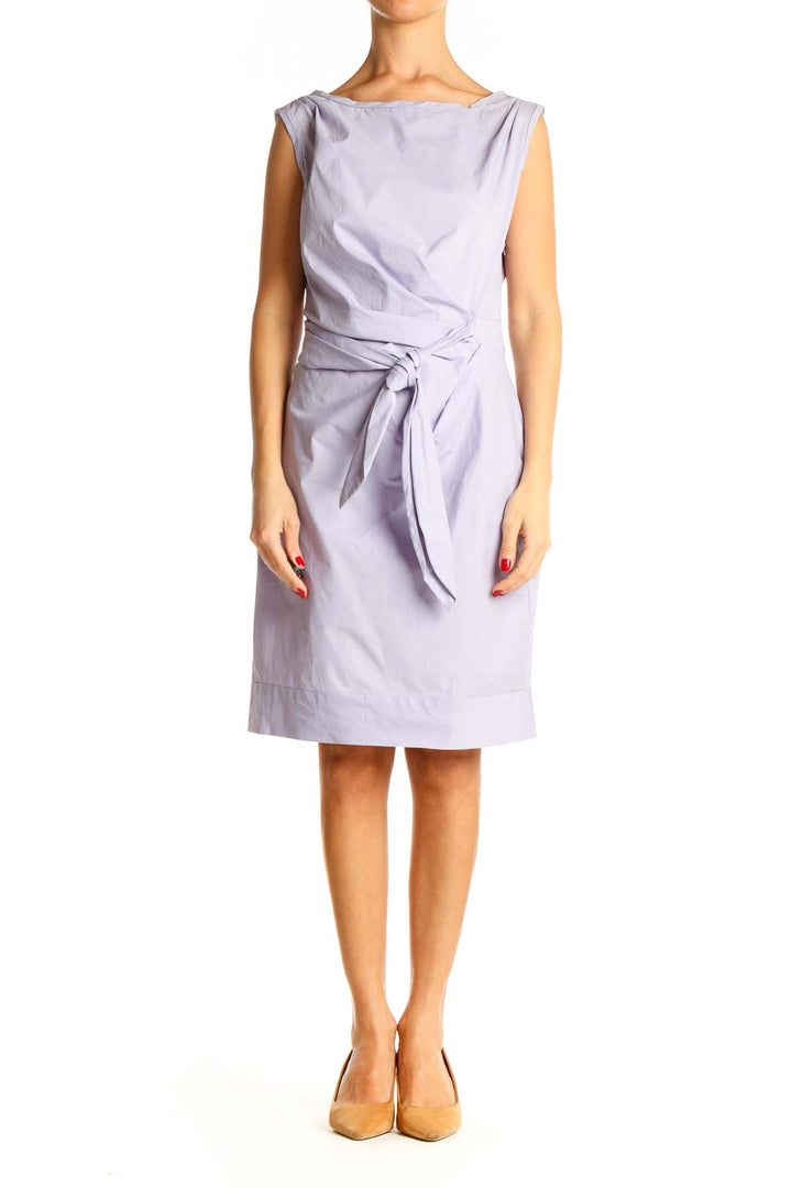 Purple Classic Tie Sheath Dress