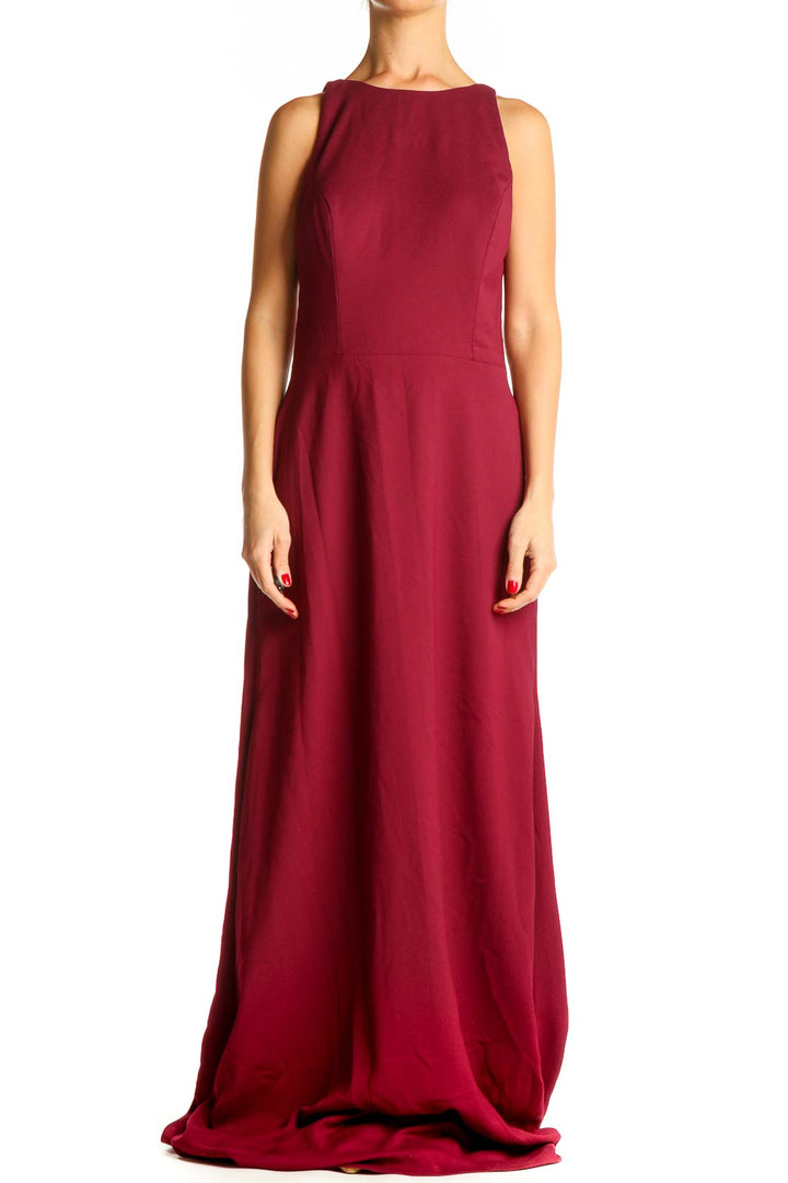 Red Classic Formal Column Dress