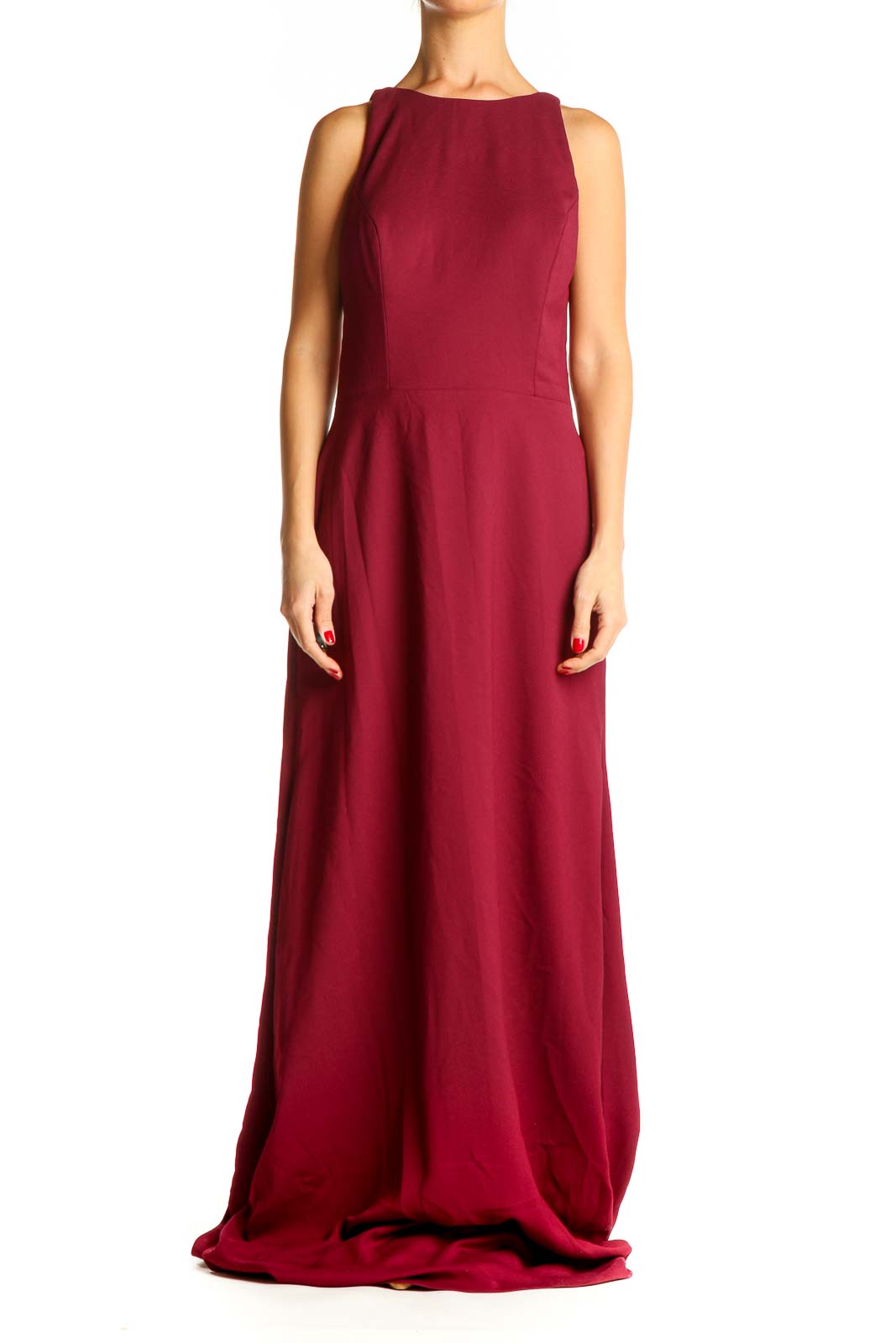 Red Classic Formal Column Dress