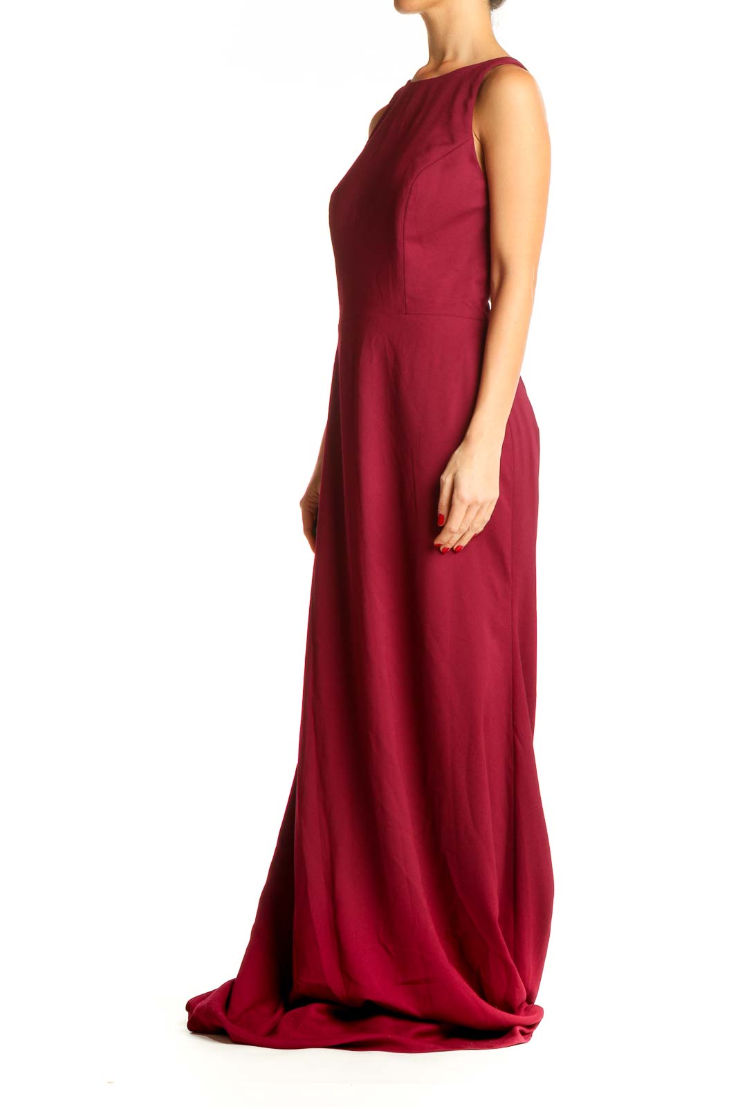 Red Classic Formal Column Dress