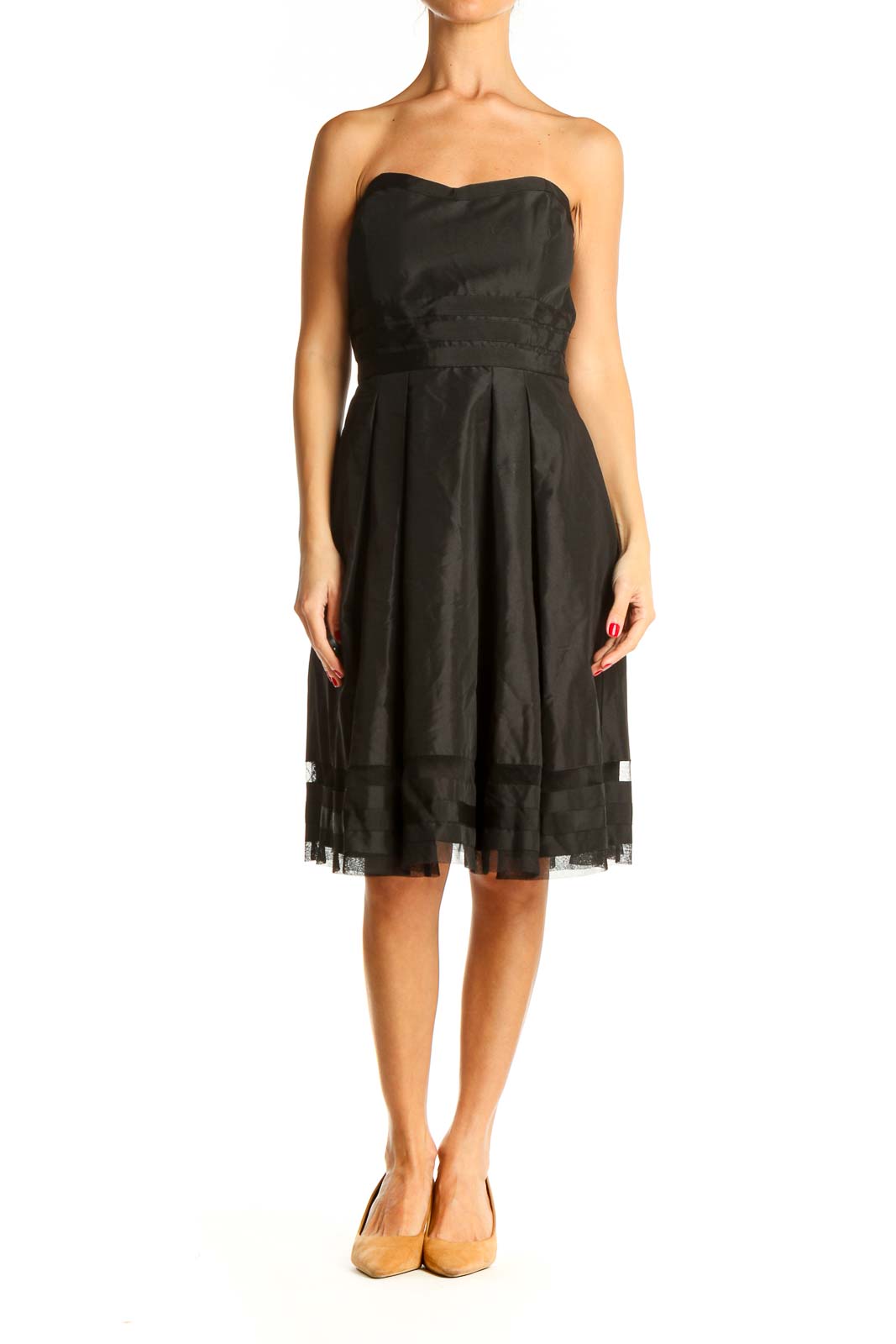 Black Classic Strapless Fit & Flare Dress