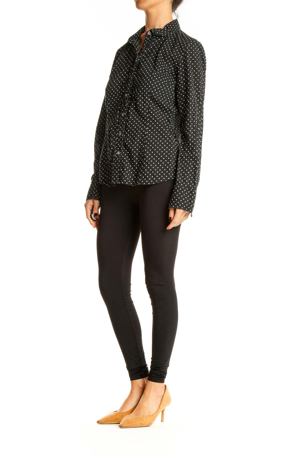 Black Polka Dot Formal Top