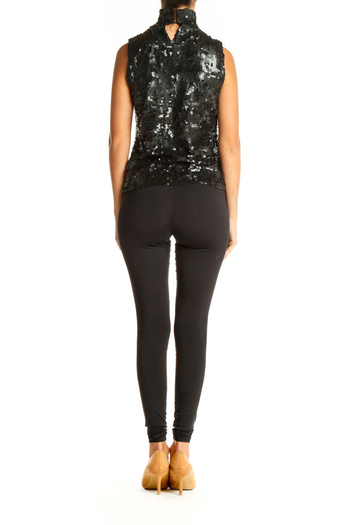 Black Sequin Party Top