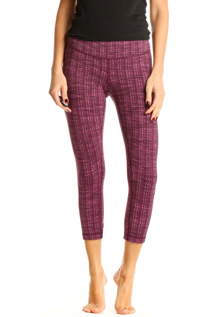 Purple Printed Casual Leggings