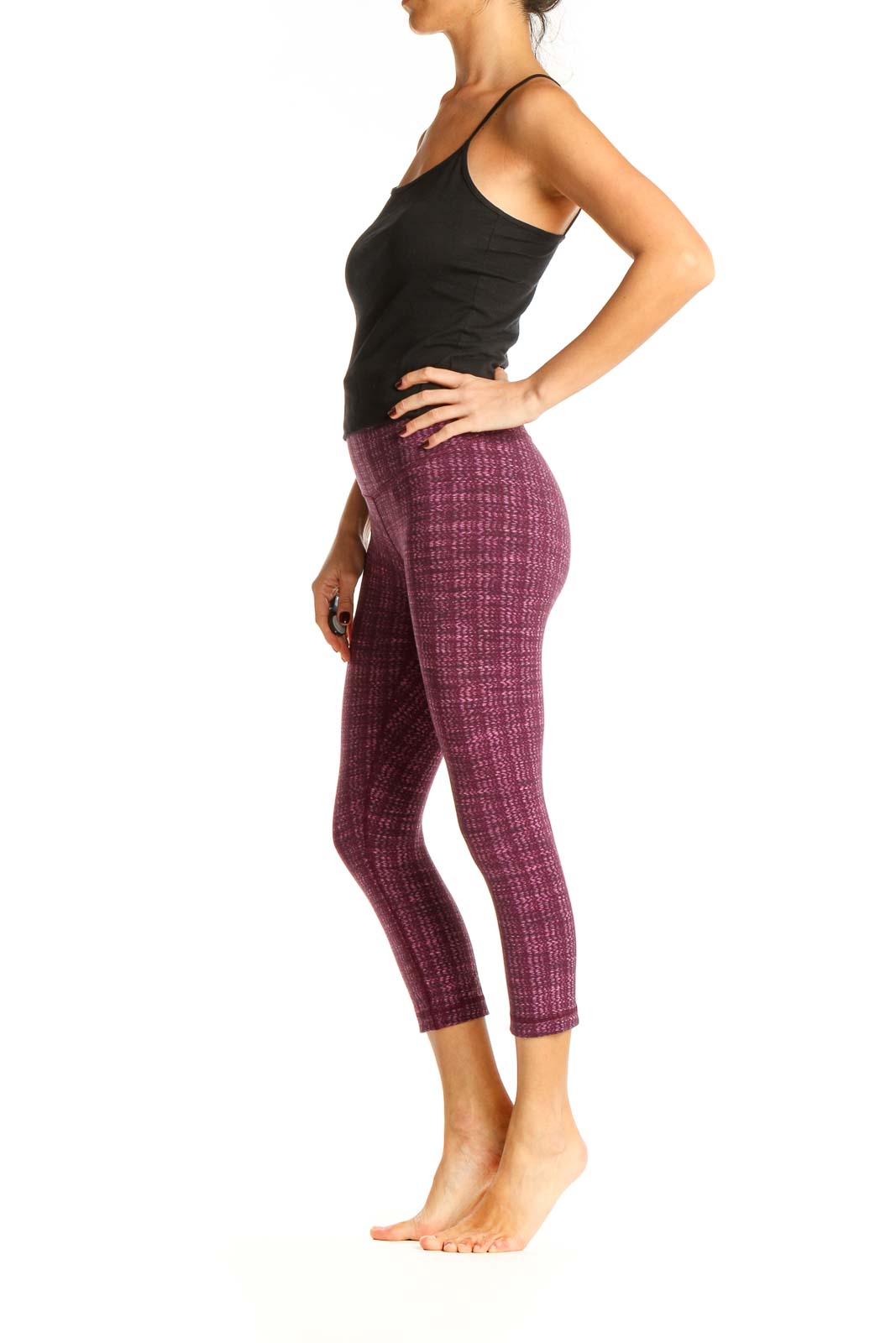 Purple Printed Casual Leggings