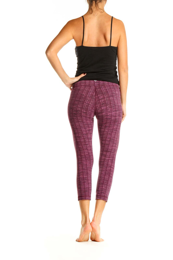 Purple Printed Casual Leggings