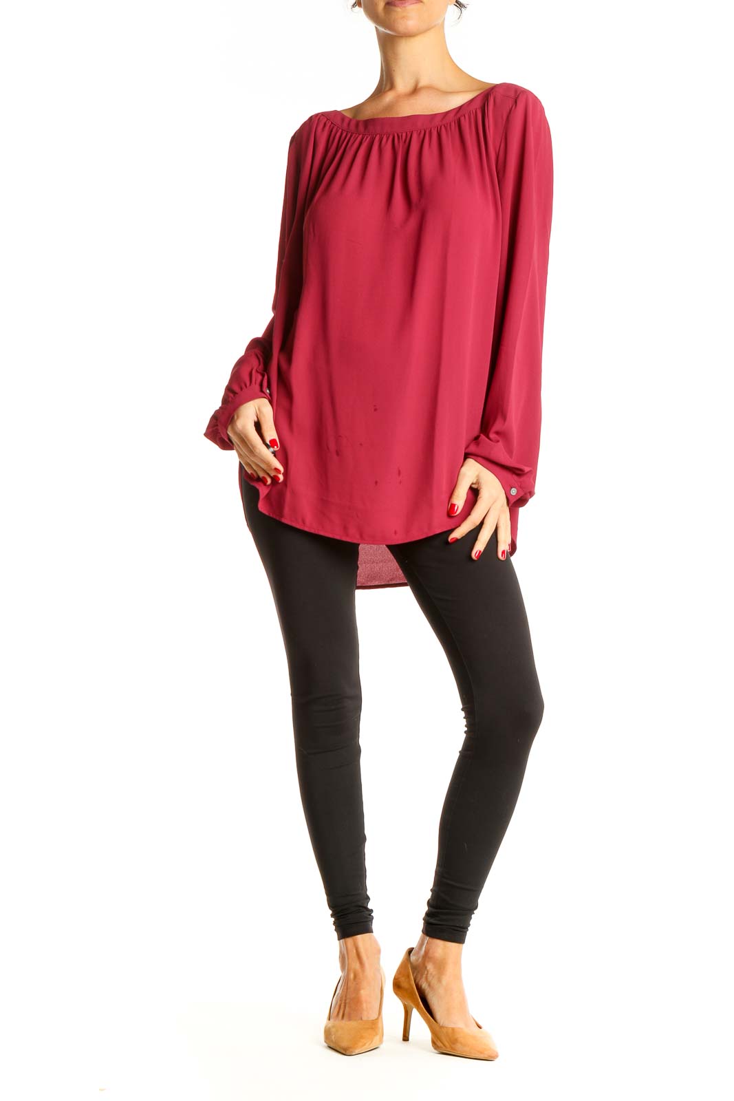 Red All Day Wear Blouse