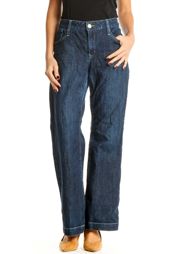 Blue Straight Leg Jeans