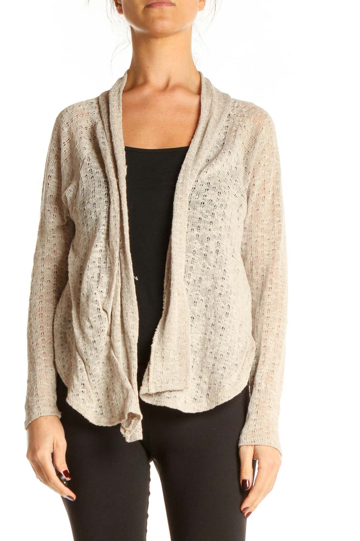 Beige Knit Cardigan