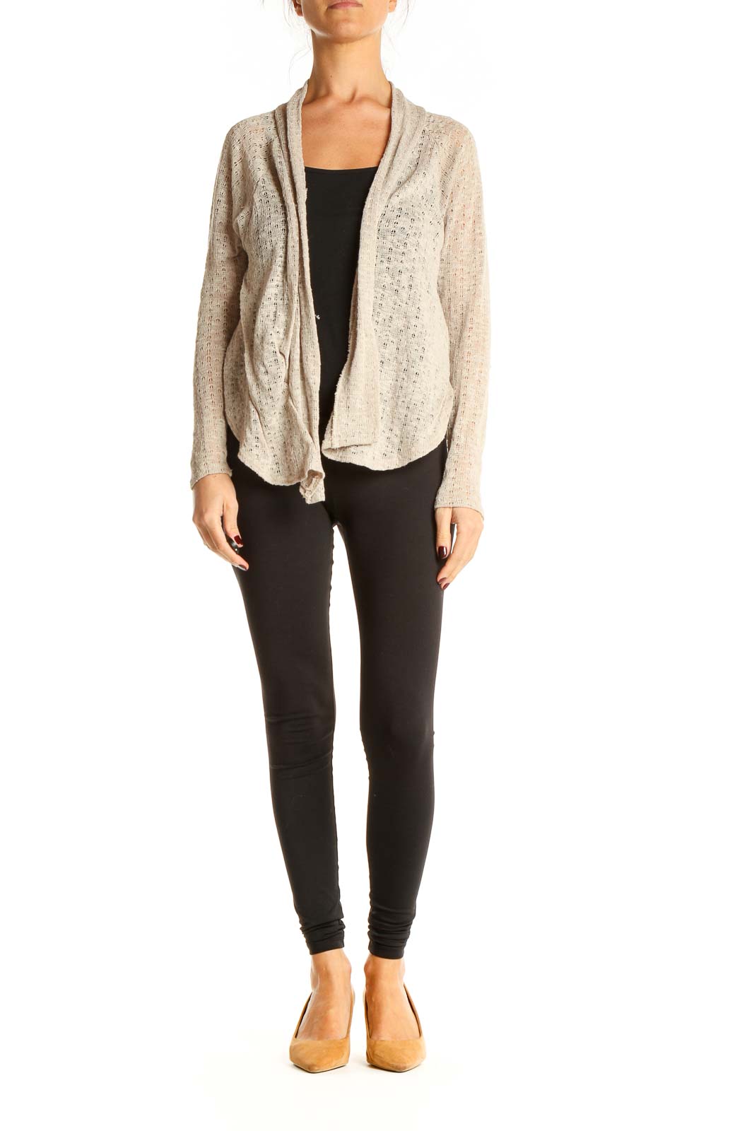 Beige Knit Cardigan