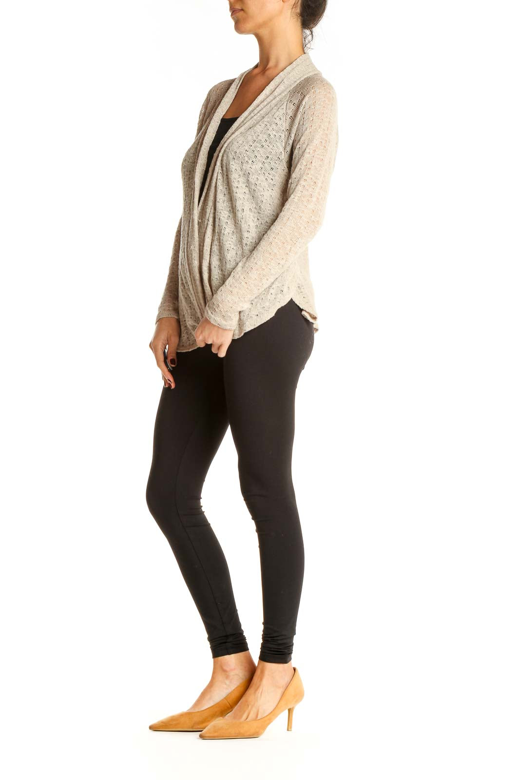 Beige Knit Cardigan