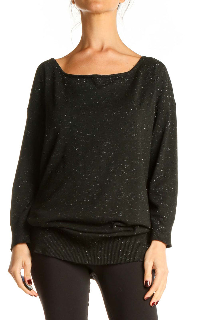 Black Textured All Day Wear Top