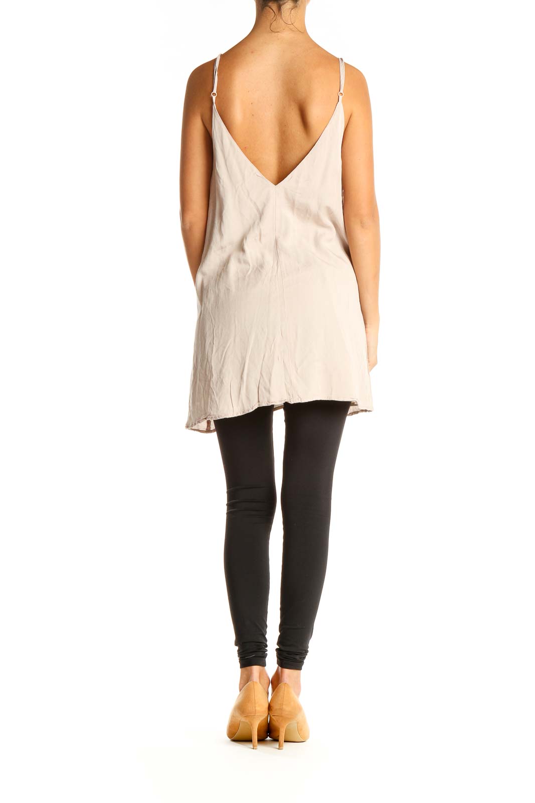 Beige Day A-Line Slip Dress