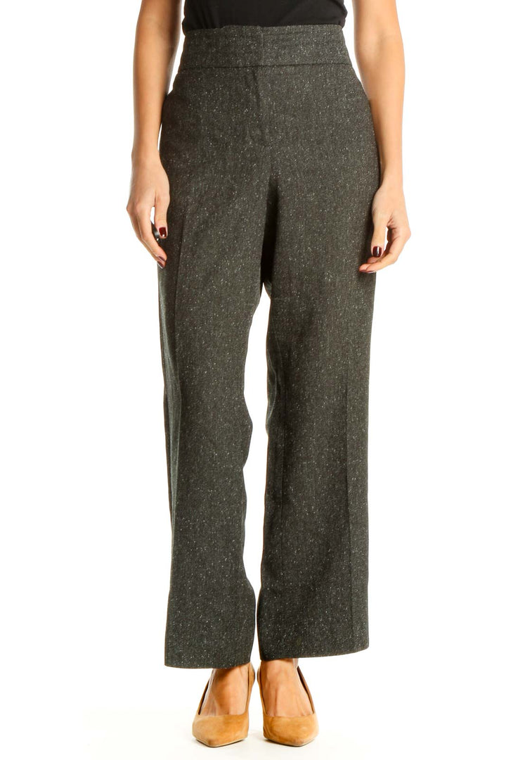 Gray Textured Retro Trousers