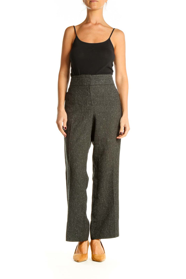 Gray Textured Retro Trousers