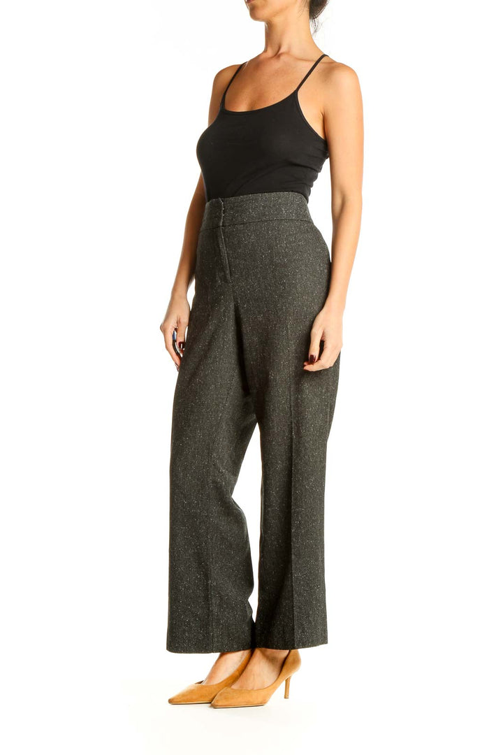 Gray Textured Retro Trousers