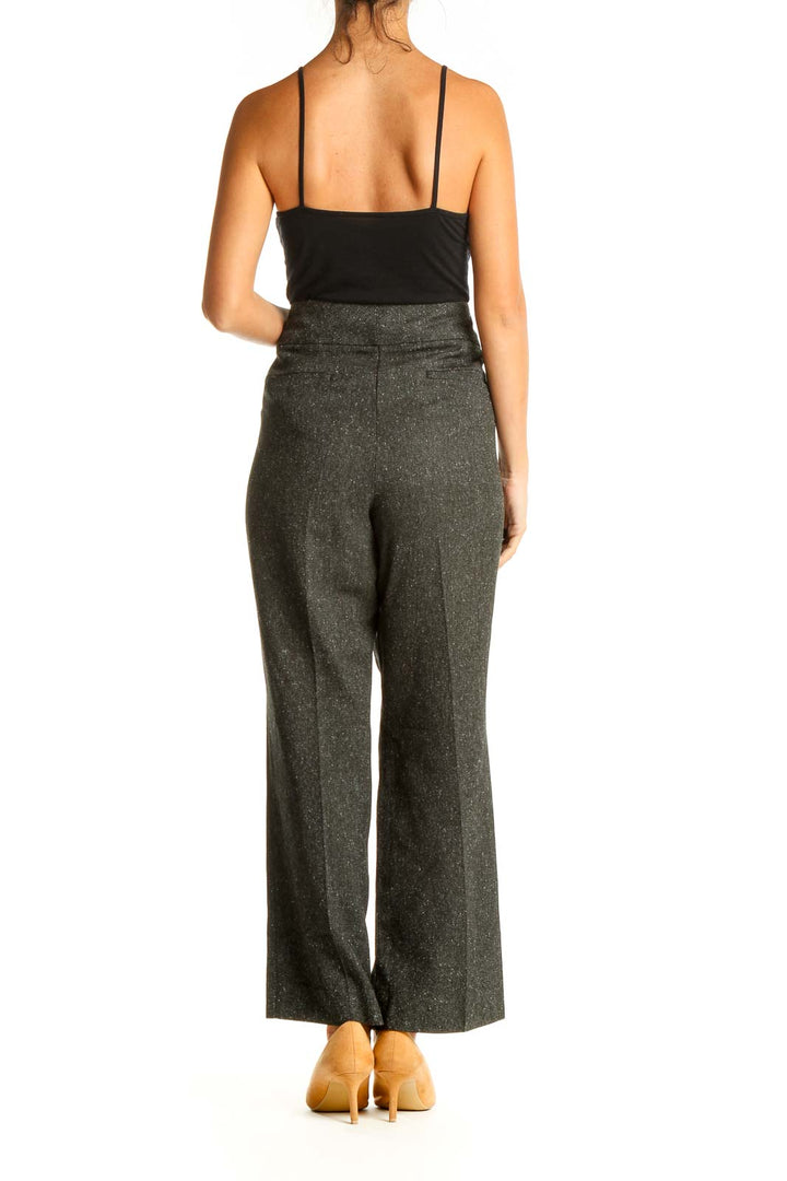 Gray Textured Retro Trousers