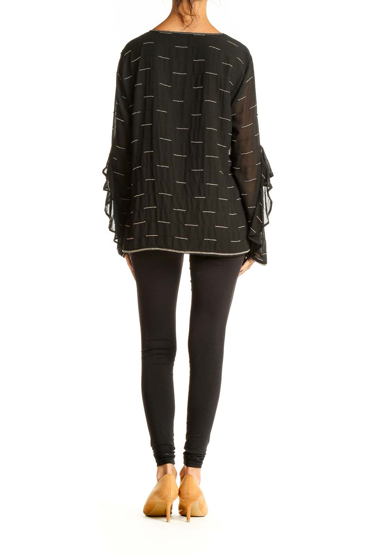 Black Textured Brunch Blouse