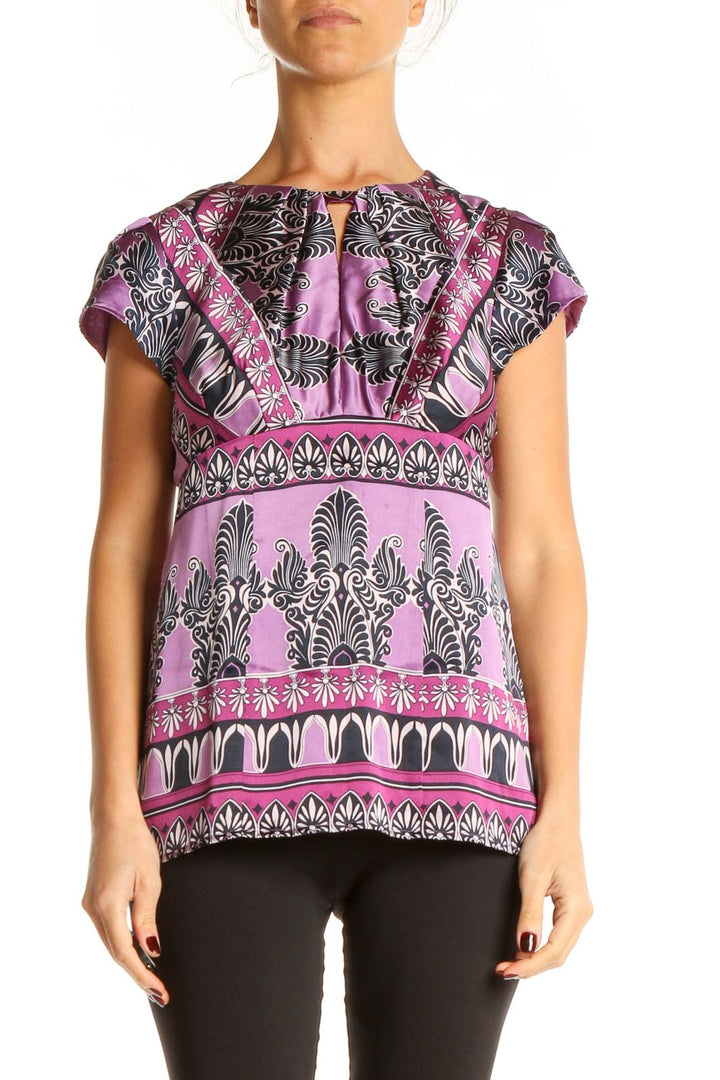 Pink Printed Retro Top