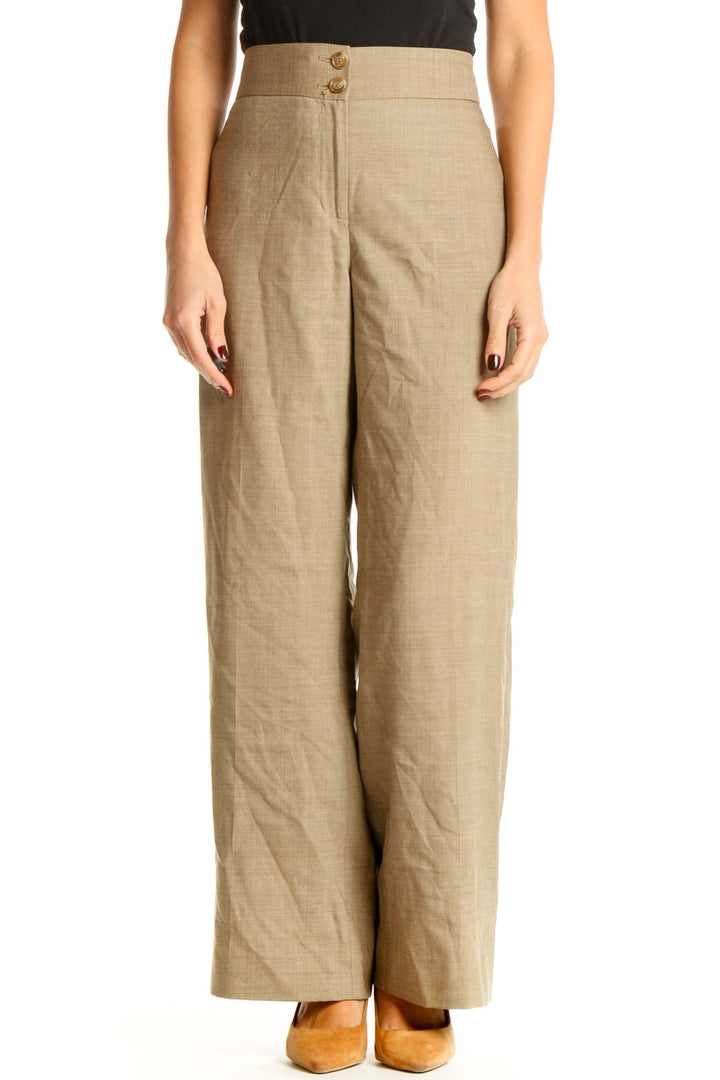 Beige Casual Trousers