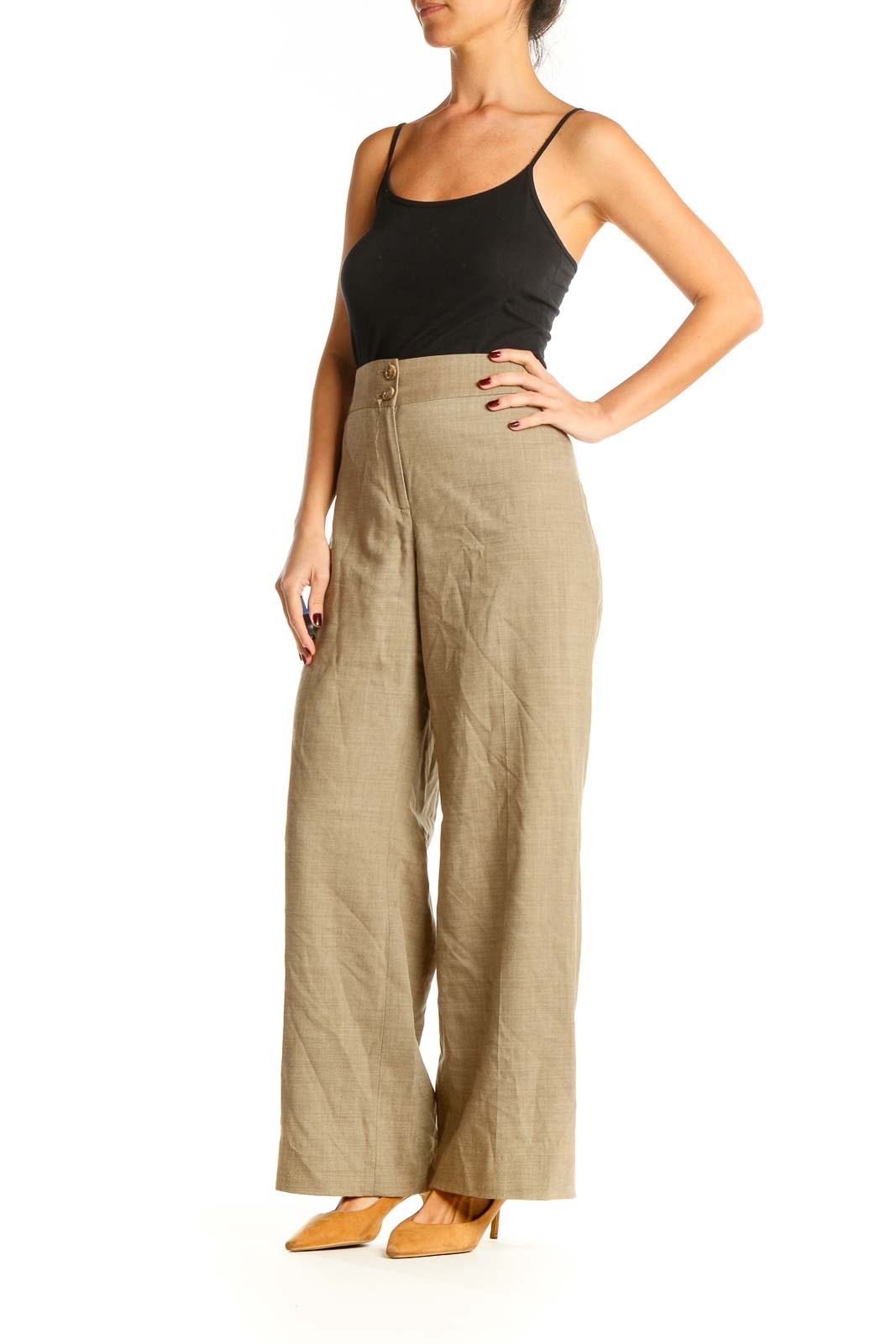 Beige Casual Trousers