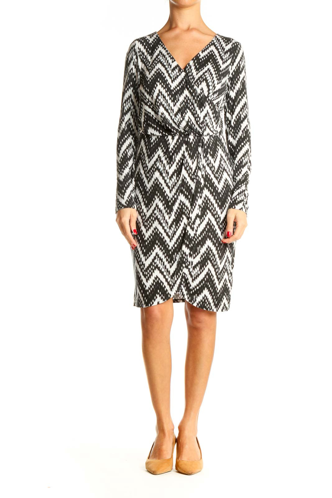 Black and White Day Chevron Sheath Dress