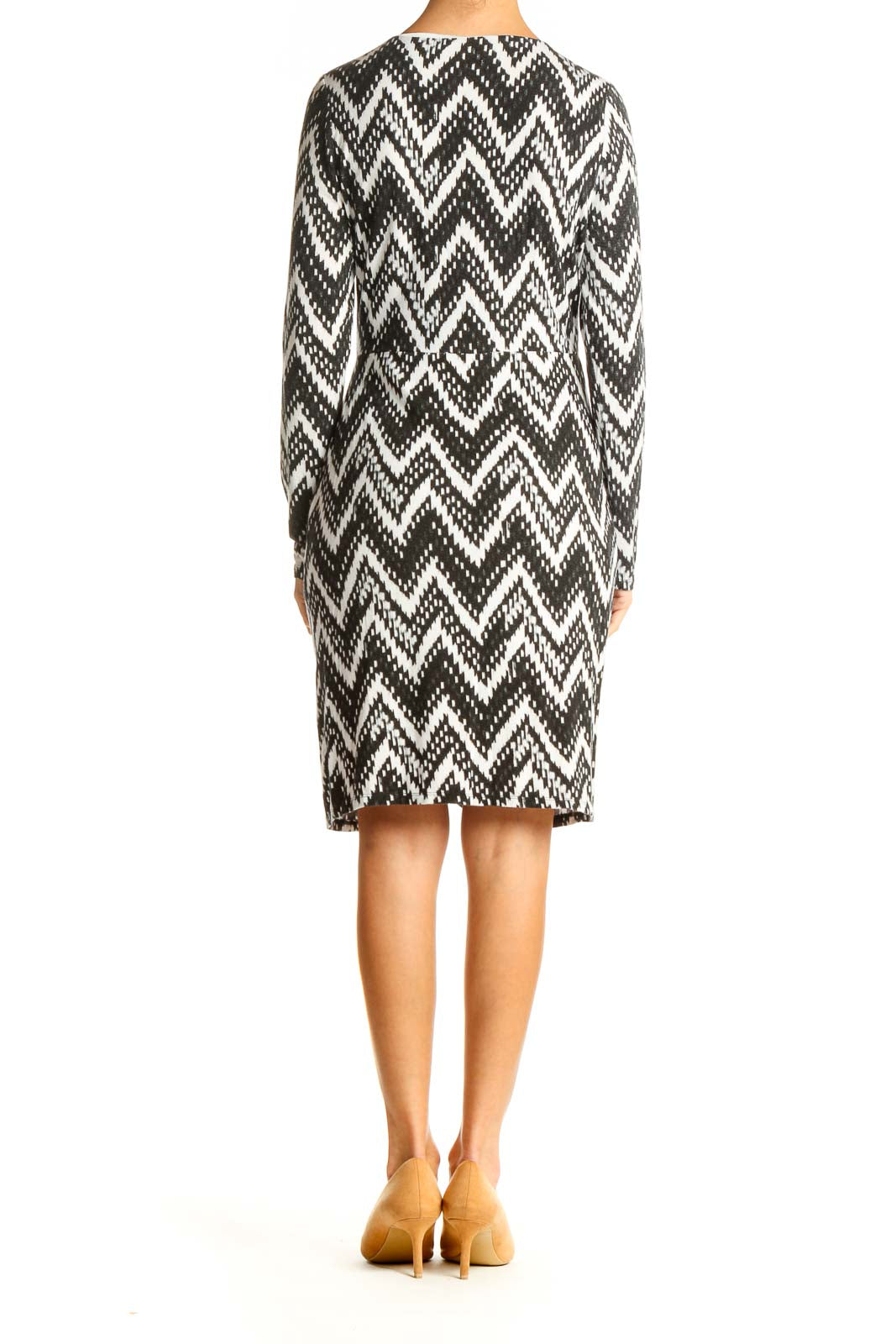 Black and White Day Chevron Sheath Dress