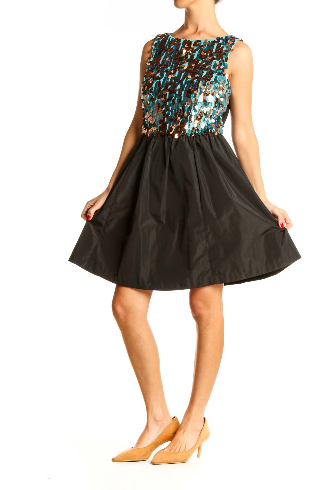 Multicolor Sequin Punk Fit & Flare Dress