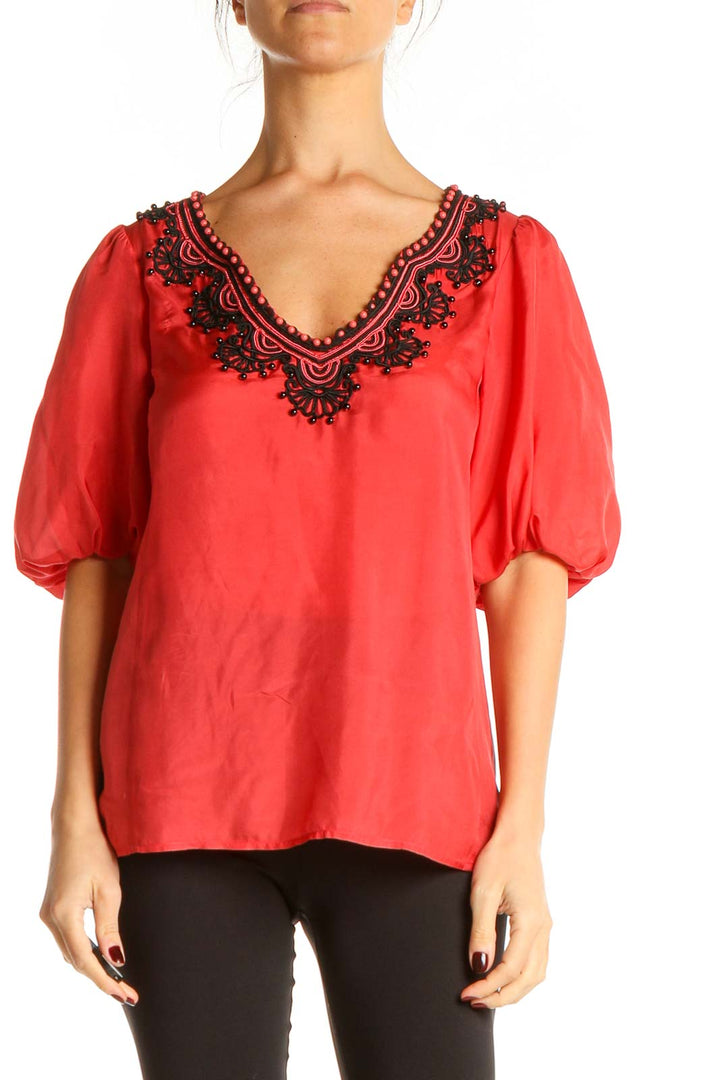 Red Bohemian Blouse