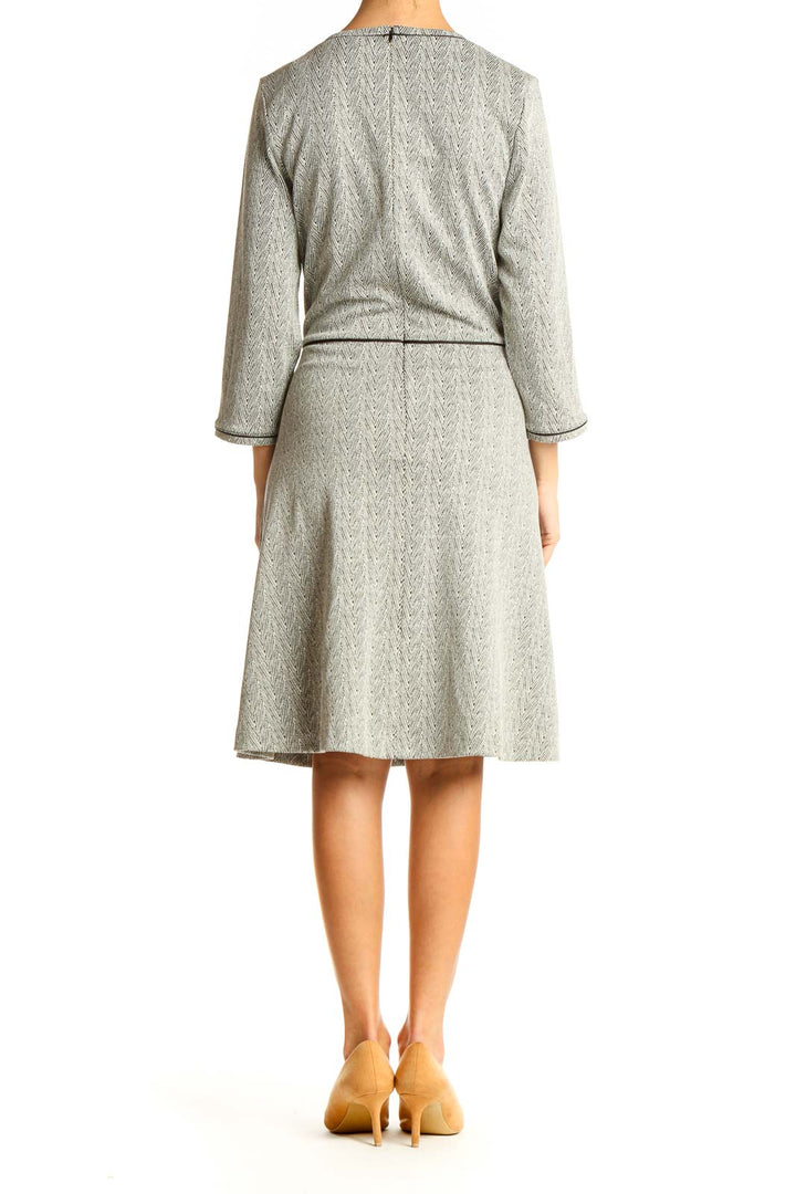 Gray Work Fit & Flare Dress