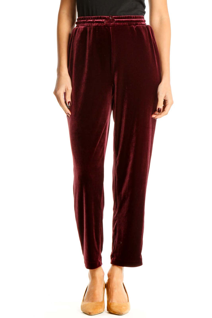 Purple Velour Casual Pants