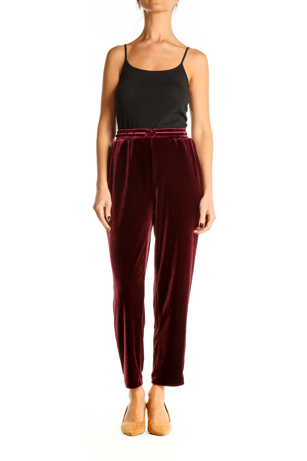 Purple Velour Casual Pants