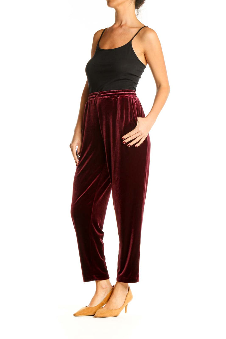 Purple Velour Casual Pants