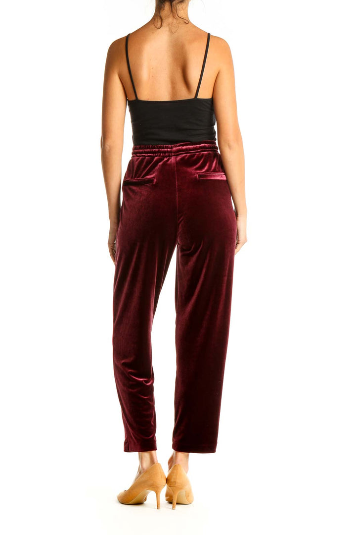 Purple Velour Casual Pants