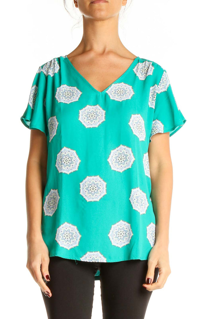 Green Printed All Day Wear Top