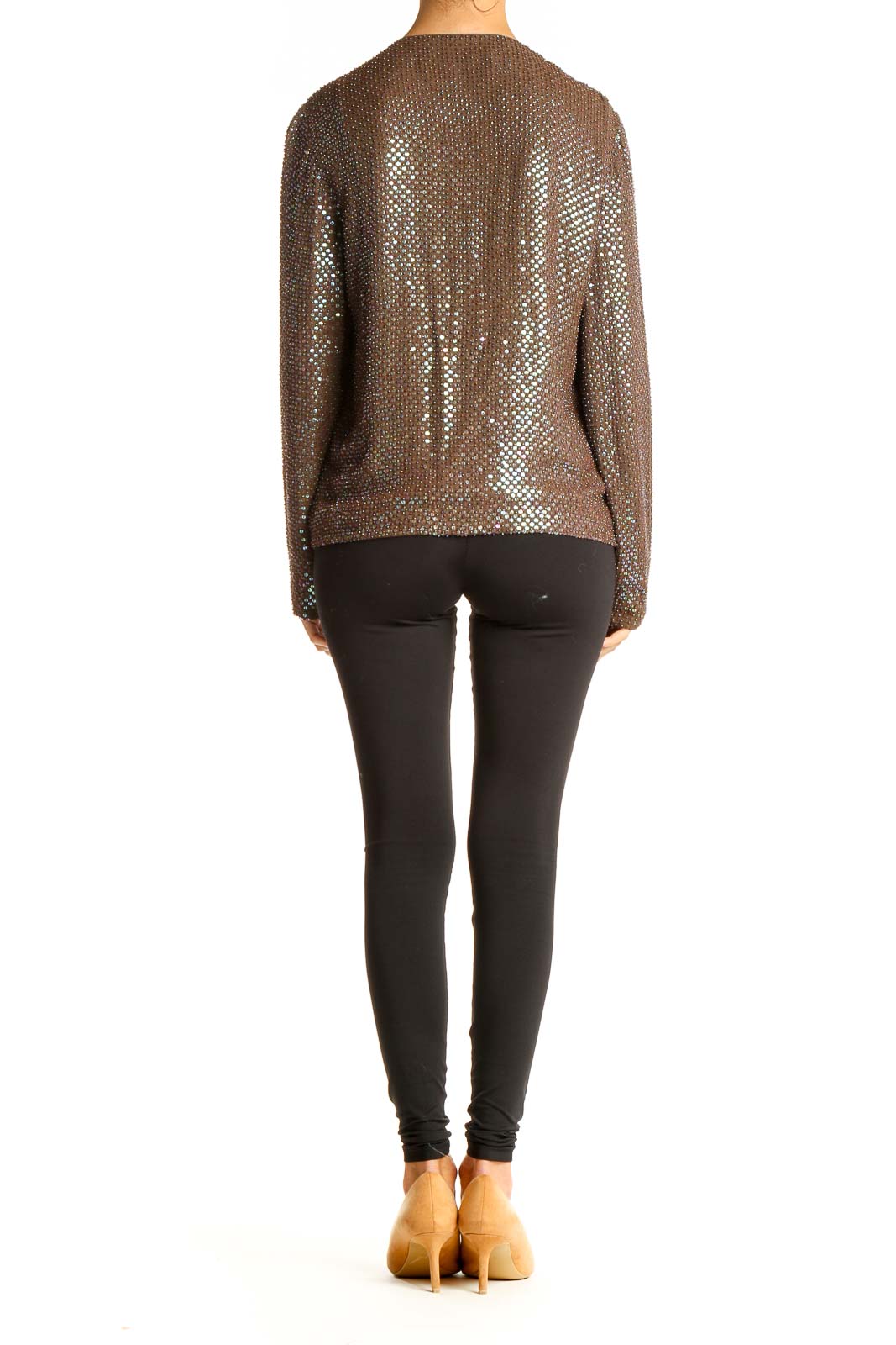 Brown Sequin Cardigan